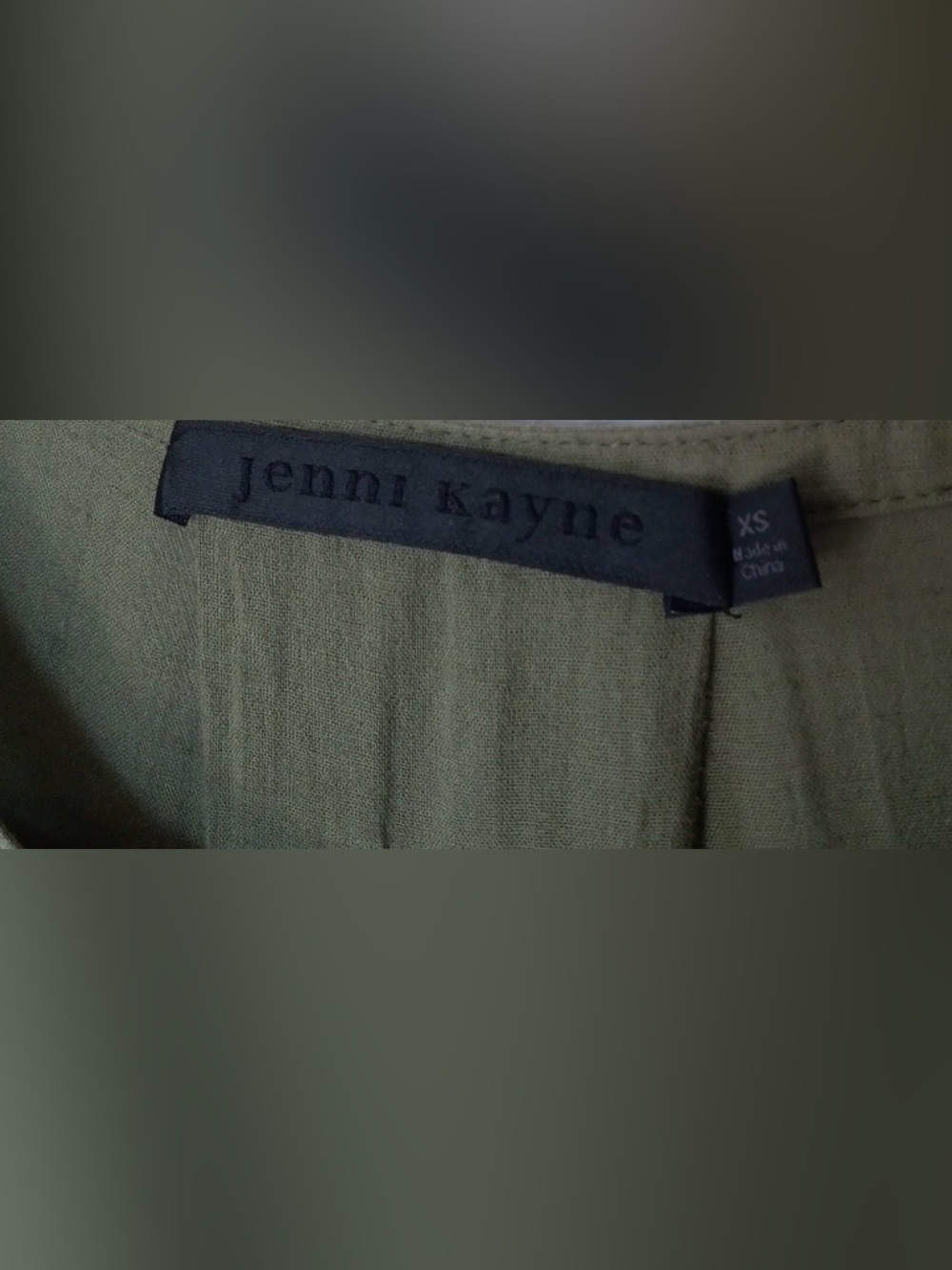 Jenni Kayne James Tiered Dress XS Moss Green Cotton Linen Midi A-Line - Picture 3 of 13